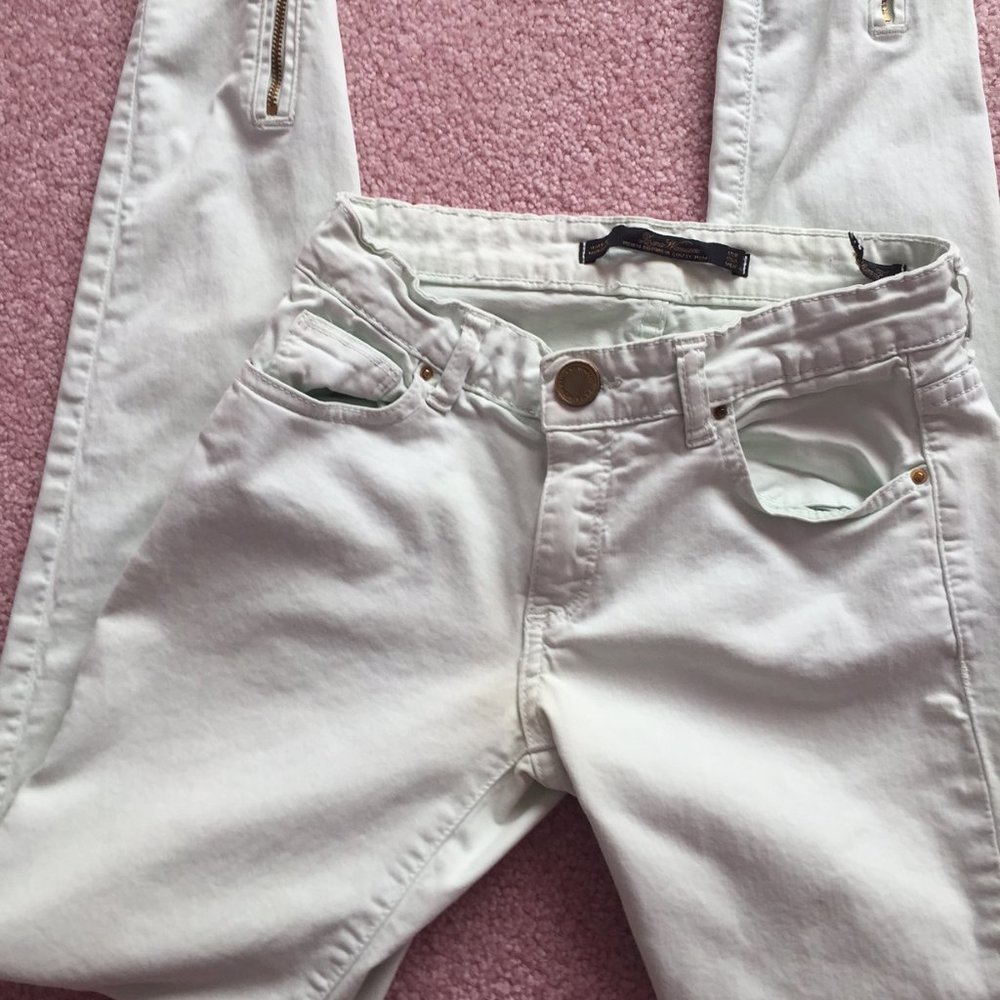 Zara light mint jeans size 2 slim fit